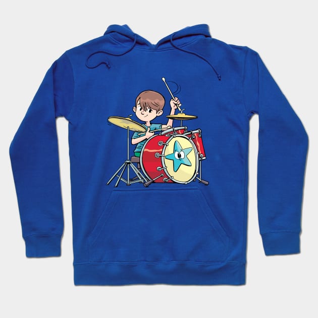 boy beats the drums briskly and agilely Hoodie by duxpavlic